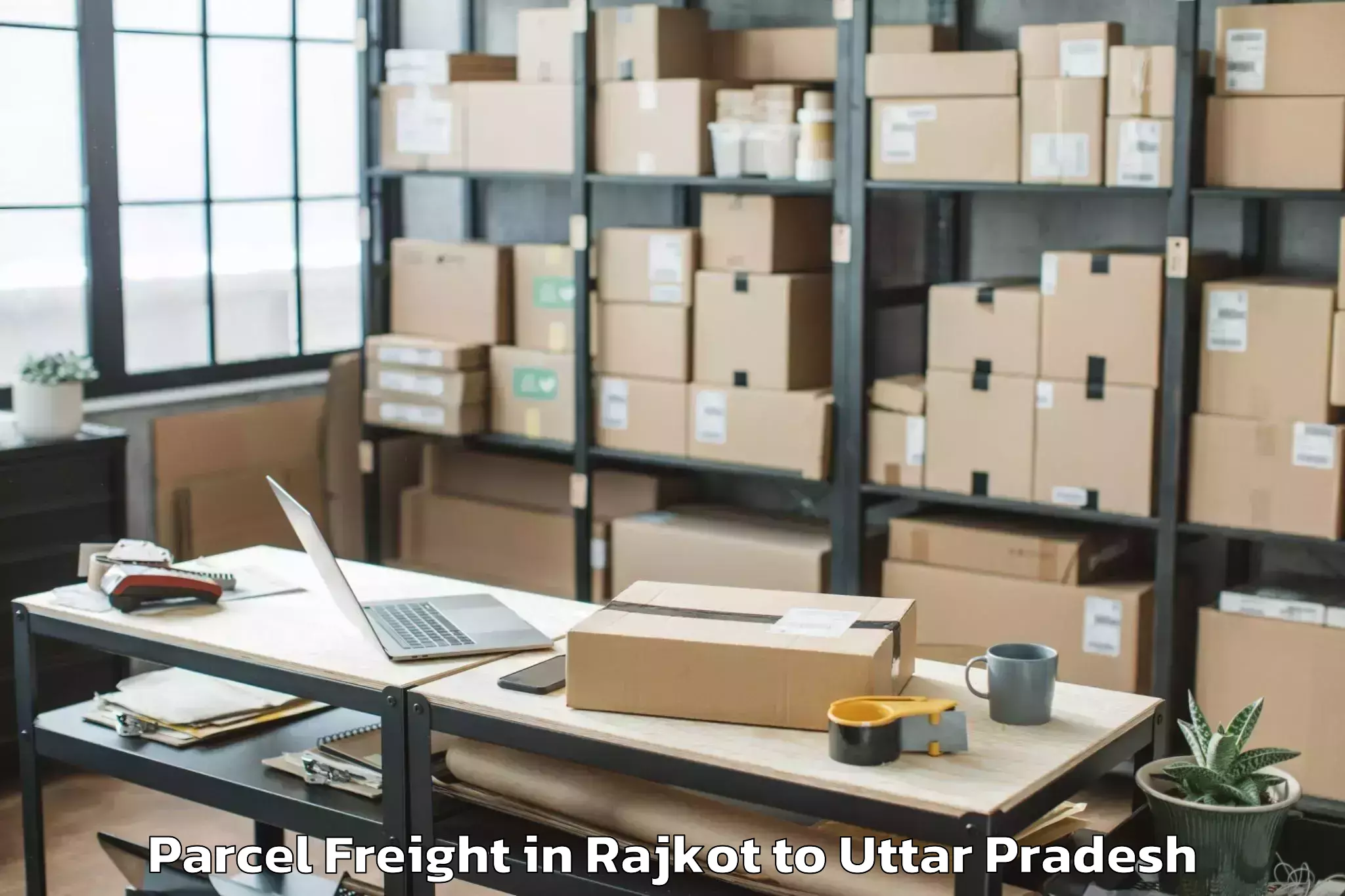 Expert Rajkot to Bareli Airport Bek Parcel Freight